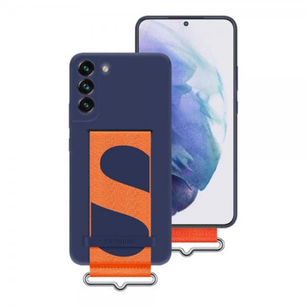 Samsung Original Galaxy S22 Plus -silikonikuori hihnalla, tummansininen