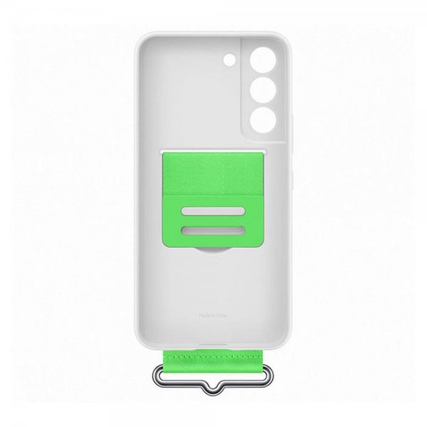 Samsung Original Galaxy S22 -silikonisuojakuori hihnalla, valkoinen