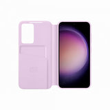 Samsung alkuperäinen Galaxy S23 -suojakuori, Smart View Wallet Case, laventeli