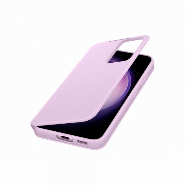 Samsung alkuperäinen Galaxy S23 -suojakuori, Smart View Wallet Case, laventeli