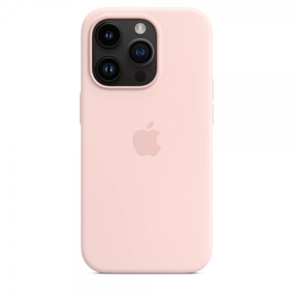 Apple alkuperäinen iPhone 14 Pro -silikonikuori MagSafella, liituvaaleanpunainen