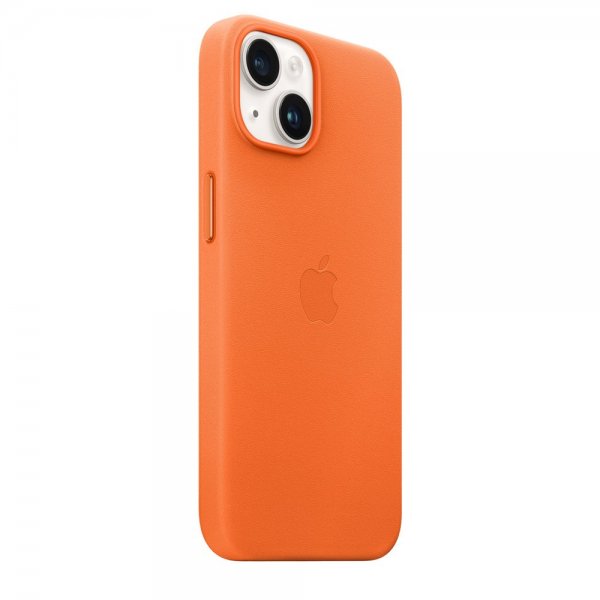 Apple Original iPhone 14 Kuori Nahkakuori MagSafe Oranssi