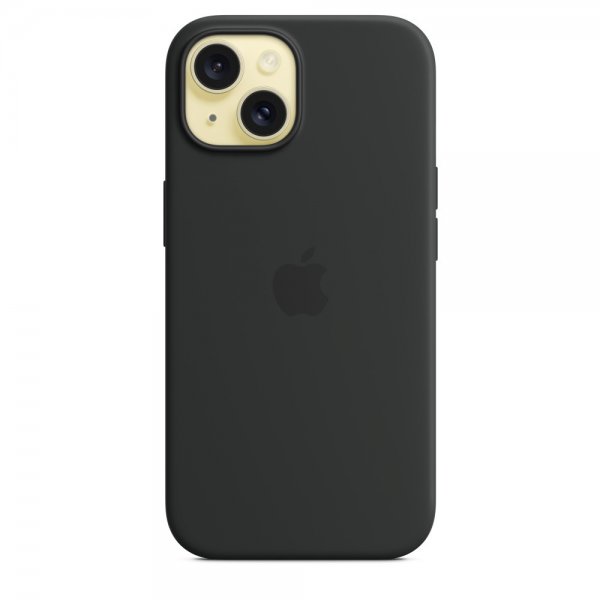 Apple Original iPhone 15 Plus Kuori Silikoni MagSafe Musta