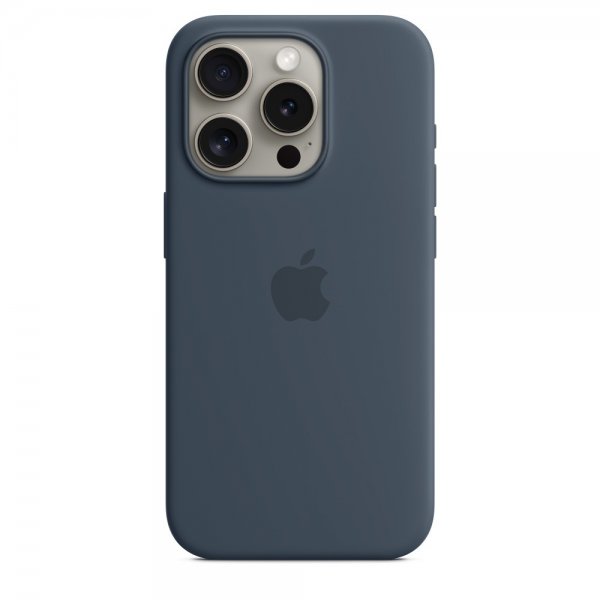 Apple Original iPhone 15 Pro Max Kuori Silikoni MagSafe Myrskynsininen