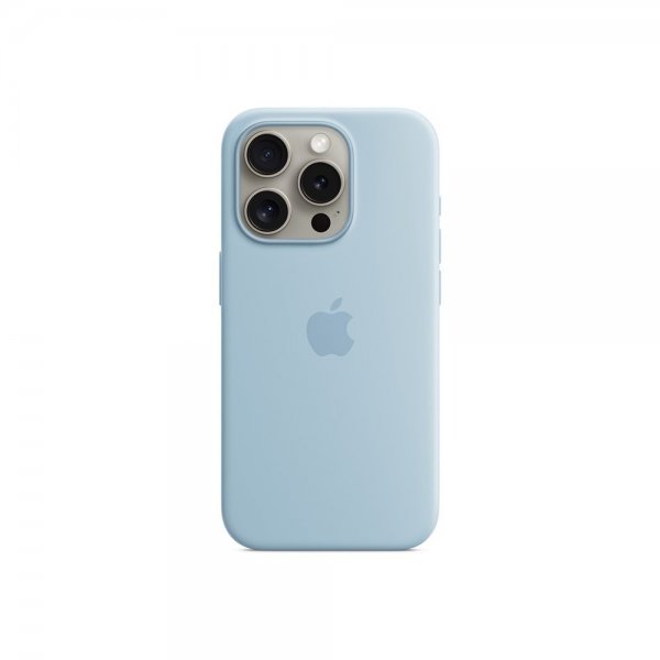 Apple Original iPhone 15 Pro Kuori Silikoni MagSafe Vaaleansininen