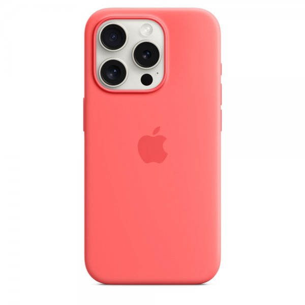 Apple Alkuperäinen iPhone 15 Pro silikonikuori MagSafe Guava