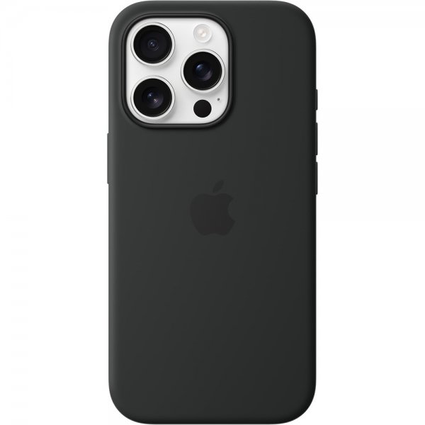 Apple Original iPhone 16 Pro Kuori Silikonikuori MagSafe Musta
