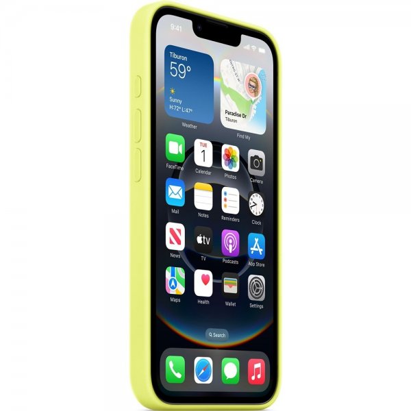 Apple Original iPhone 16e Kuori Silikonikuori Neonkelta