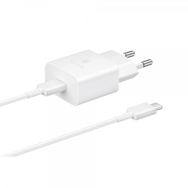 Samsung alkuperäinen laturi USB-C-kaapelilla 15W PD-virtasovitin Valkoinen