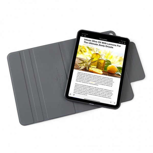 Pipetto iPad Air 13 (M2/M3/M4) -suojakotelo, musta, Origami No5 Rotating Folio Case