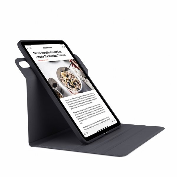 Pipetto iPad Air 13 (M2/M3/M4) -suojakotelo, musta, Origami No5 Rotating Folio Case