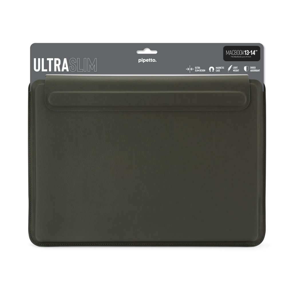 Pipetto Ultra Slim Laptop Sleeve -kannettavan tietokoneen Sleeve 13/14" tummanvihreä