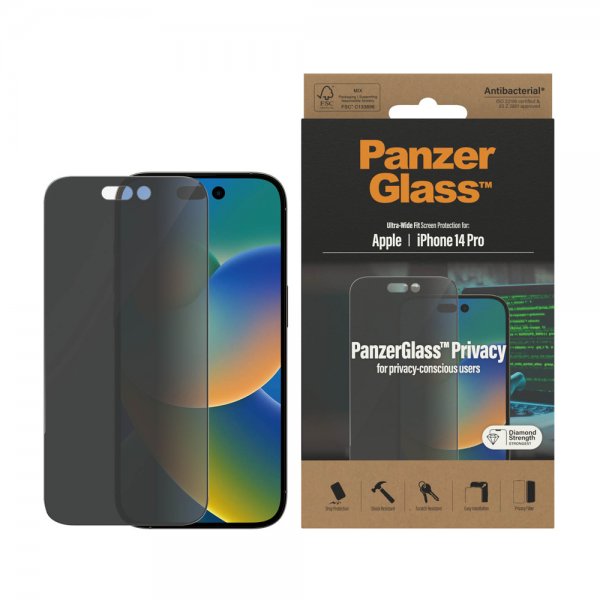 PanzerGlass iPhone 14 Pro Näytönsuoja Ultra-Wide Fit Privacy