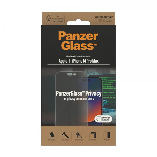 PanzerGlass iPhone 14 Pro Max -näytönsuoja Ultra-Wide Fit Privacy