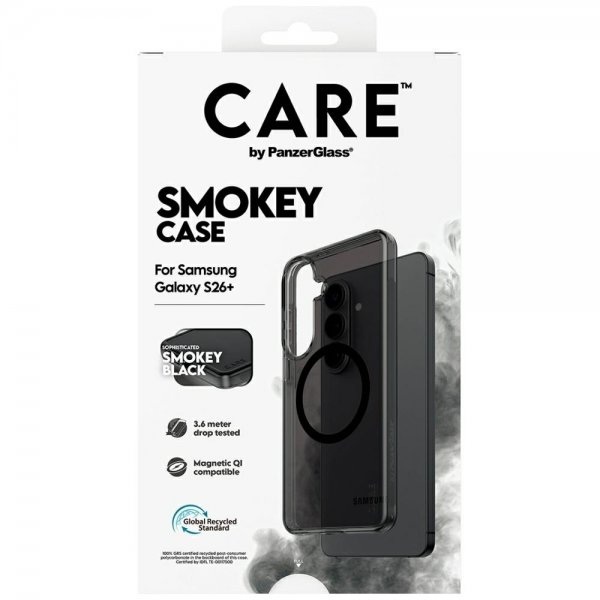 CARE by PanzerGlass Samsung Galaxy S26 Plus -suojakuori Smokey MagSafe Musta