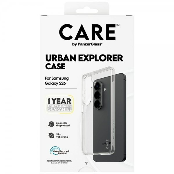 CARE by PanzerGlass Samsung Galaxy S26 -suojakuori, Urban Explorer, läpinäkyvä