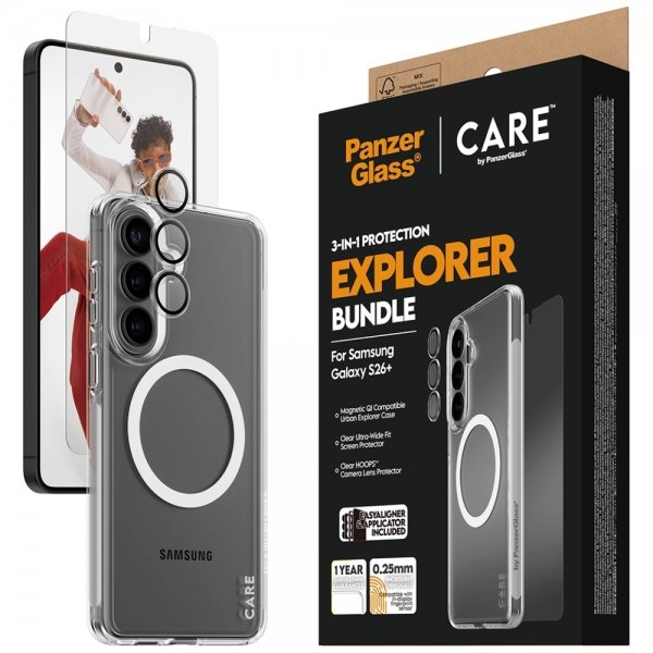 PanzerGlass Samsung Galaxy S26 Plus 3-in-1 -suojauspaketti