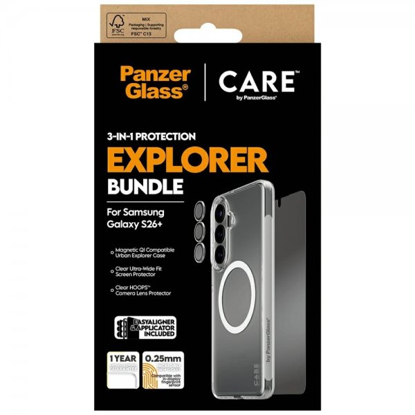 PanzerGlass Samsung Galaxy S26 Plus 3-in-1 -suojauspaketti