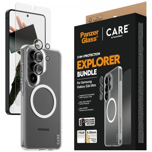 PanzerGlass Samsung Galaxy S26 Ultra 3-in-1-suojauspaketti