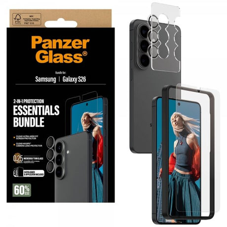 PanzerGlass Samsung Galaxy S26 -näytönsuoja ja kameran suoja 2-in-1-paketti
