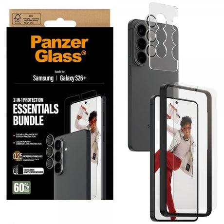 PanzerGlass Samsung Galaxy S26 Plus -näytönsuoja ja kameran suoja 2-in-1-paketti