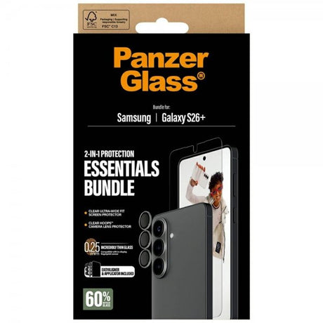 PanzerGlass Samsung Galaxy S26 Plus -näytönsuoja ja kameran suoja 2-in-1-paketti
