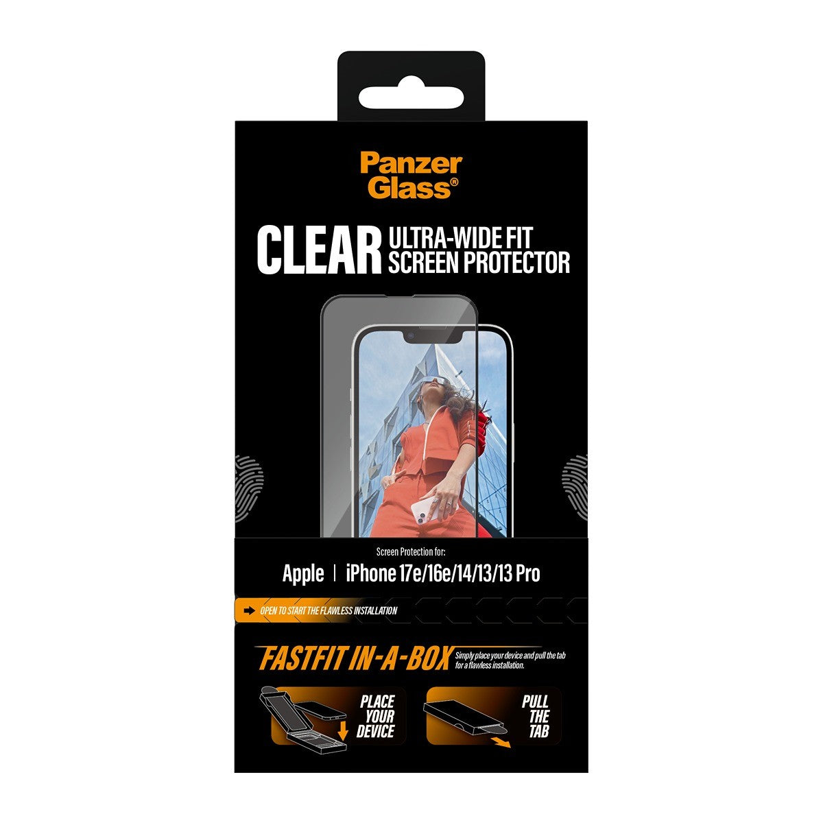 PanzerGlass iPhone 13/13 Pro/14/16e/17e Näytönsuoja Ultra-Wide Fit Fastfit