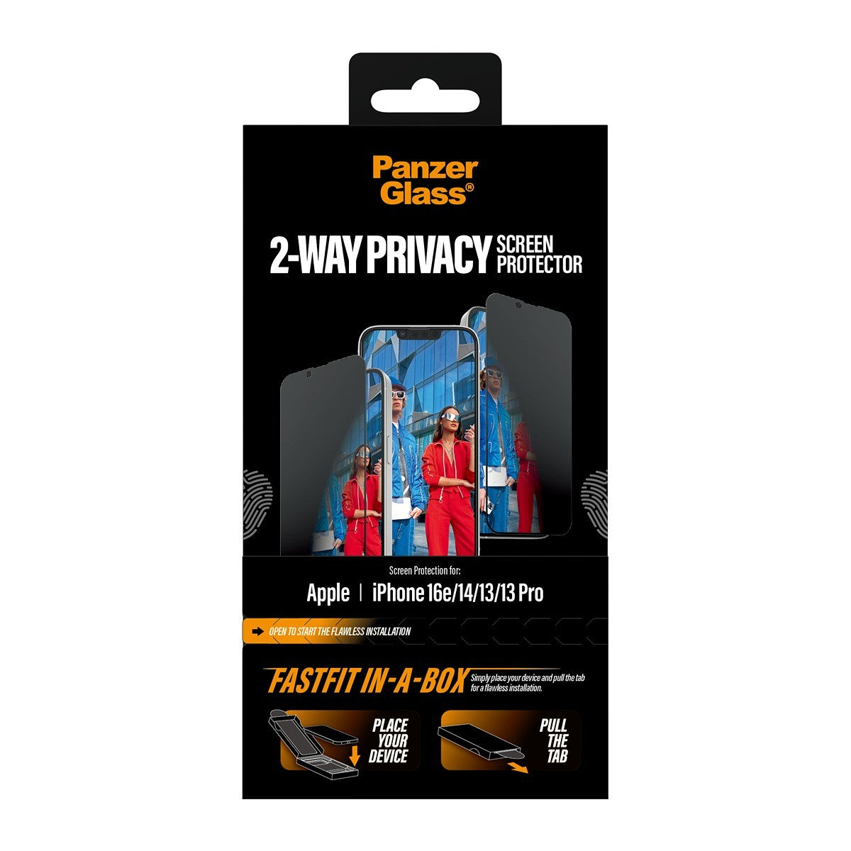 PanzerGlass iPhone 13/13 Pro/14/16e/17e Näytönsuoja Ultra-Wide Fit Privacy Fastfit