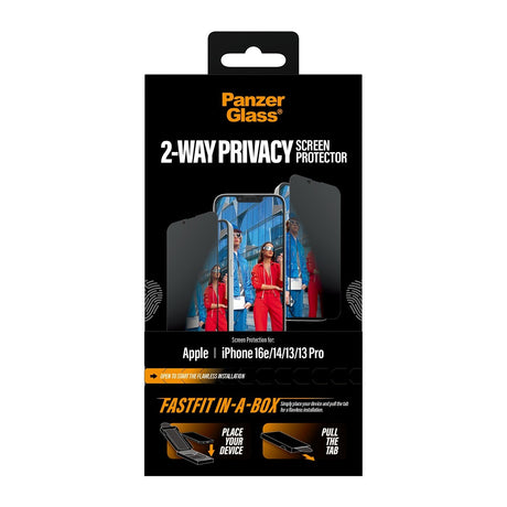 PanzerGlass iPhone 13/13 Pro/14/16e/17e Näytönsuoja Ultra-Wide Fit Privacy Fastfit