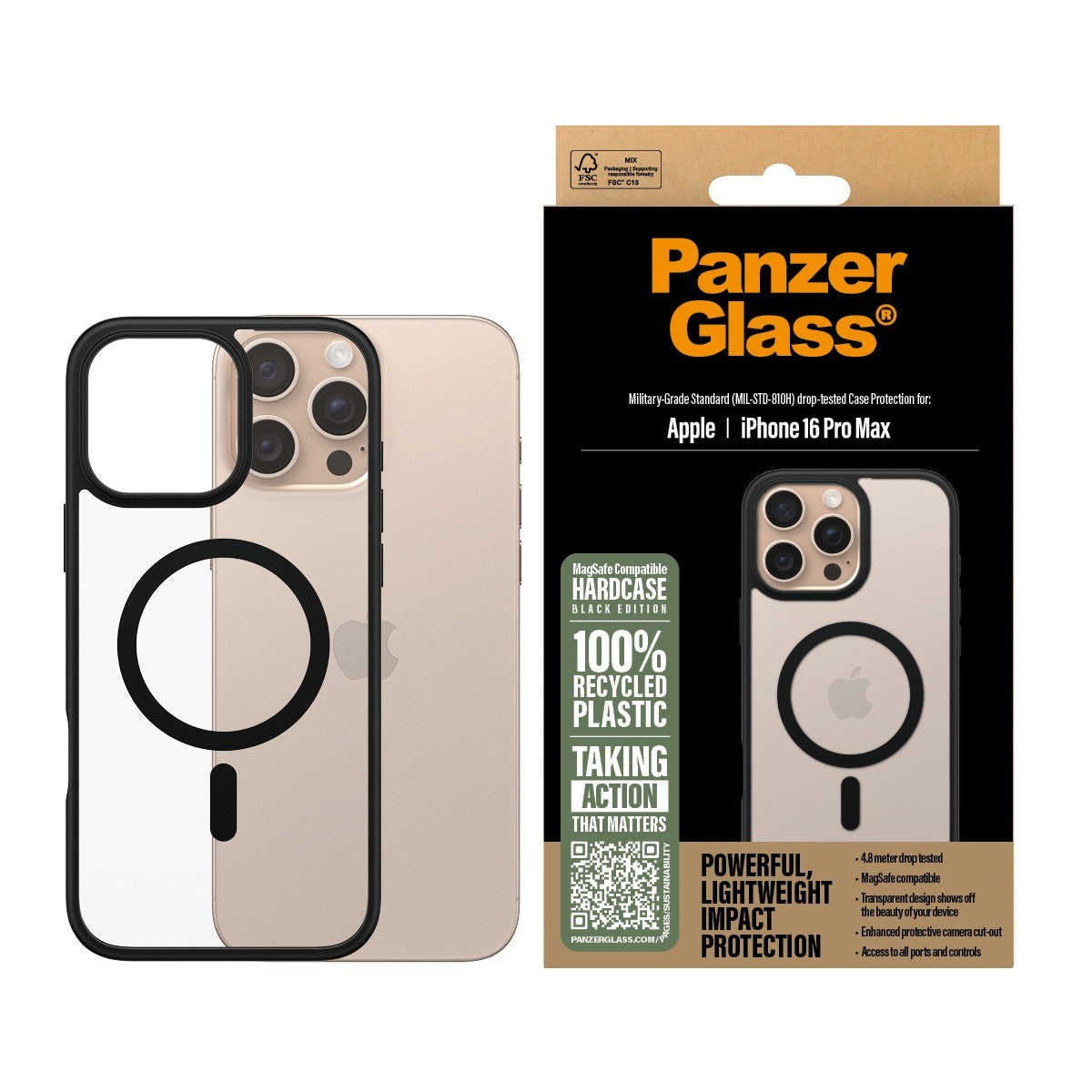 PanzerGlass iPhone 16 Pro Max Kuori HardCase MagSafe Musta