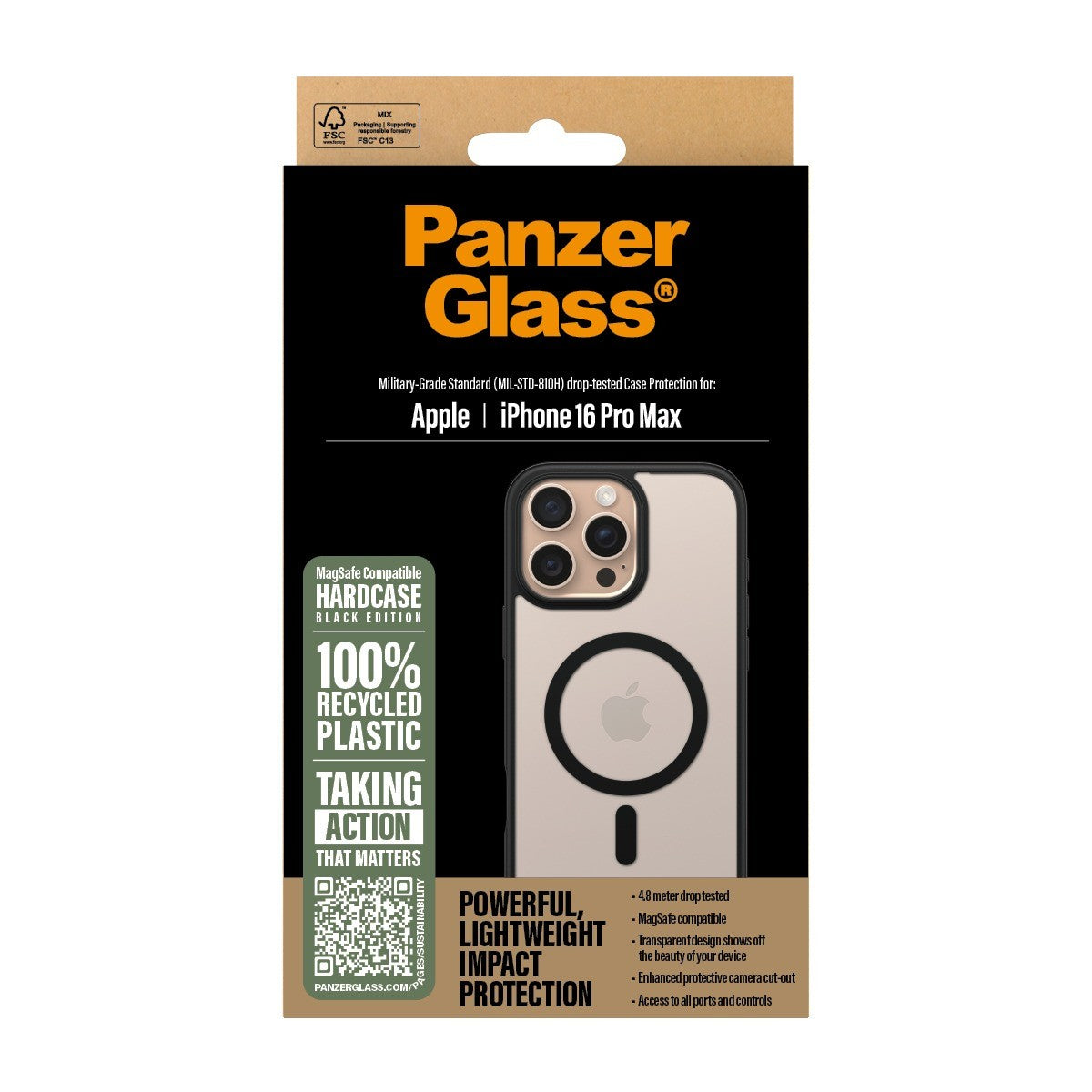 PanzerGlass iPhone 16 Pro Max Kuori HardCase MagSafe Musta