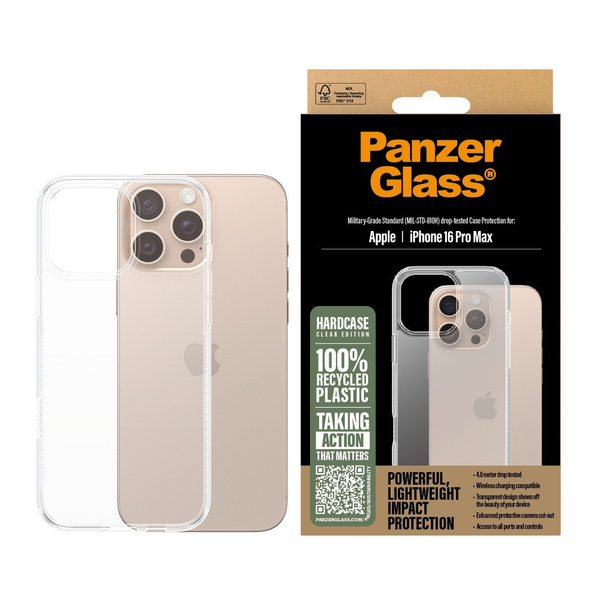 PanzerGlass iPhone 16 Pro Max Kuori HardCase Kirkas