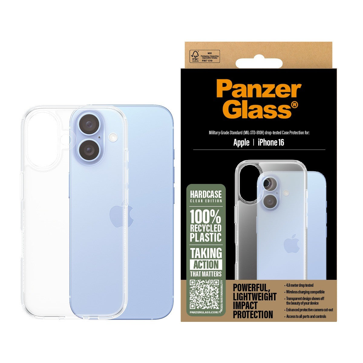 PanzerGlass iPhone 16 Kuori HardCase Kirkas