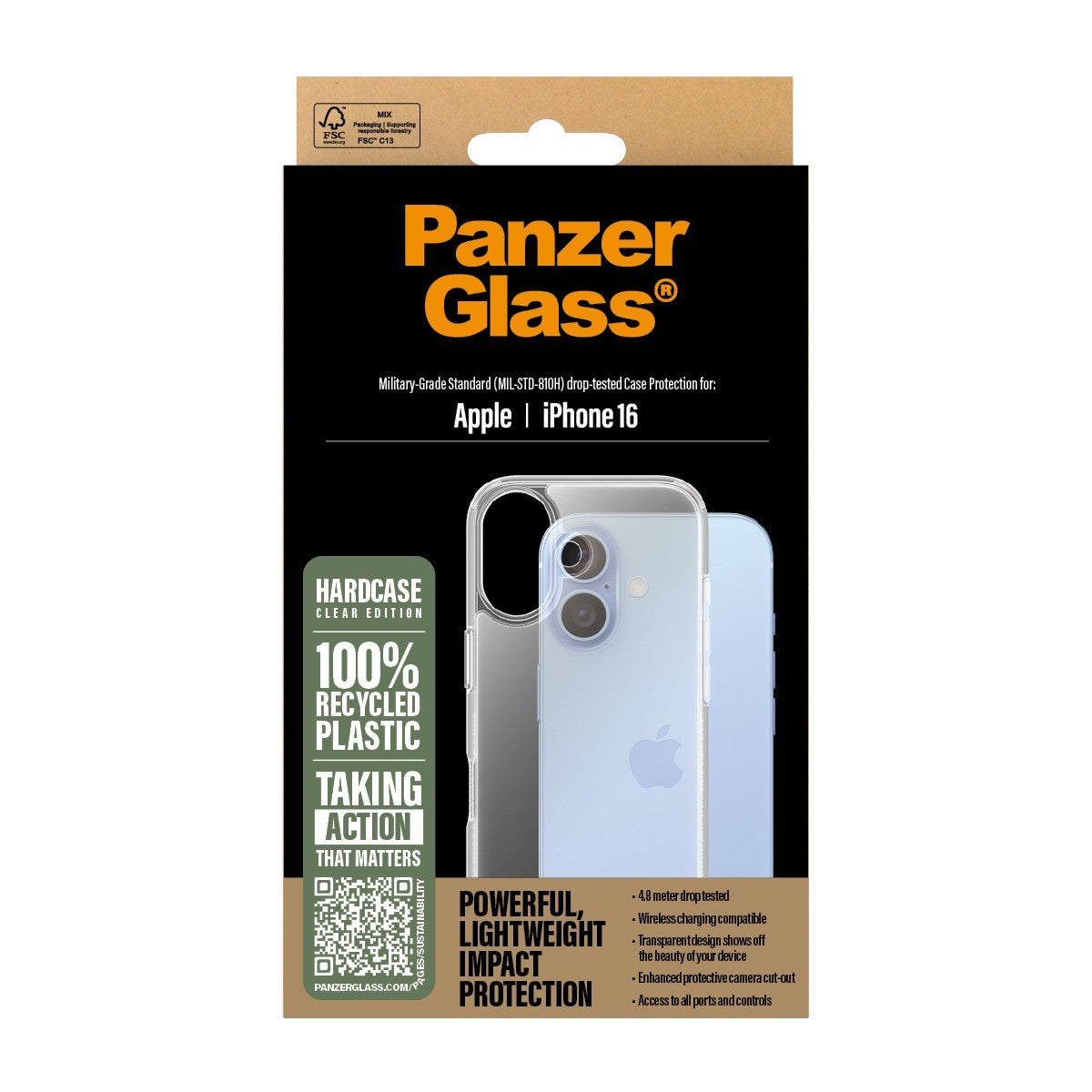 PanzerGlass iPhone 16 Kuori HardCase Kirkas