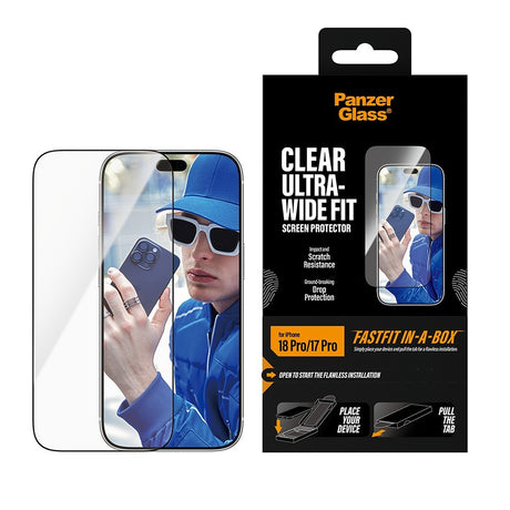 PanzerGlass iPhone 17 Pro/iPhone 18 Pro Näytönsuoja Ultra-Wide Fit Clear Fastfit