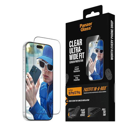 PanzerGlass iPhone 17 Pro/iPhone 18 Pro Näytönsuoja Ultra-Wide Fit Clear Fastfit