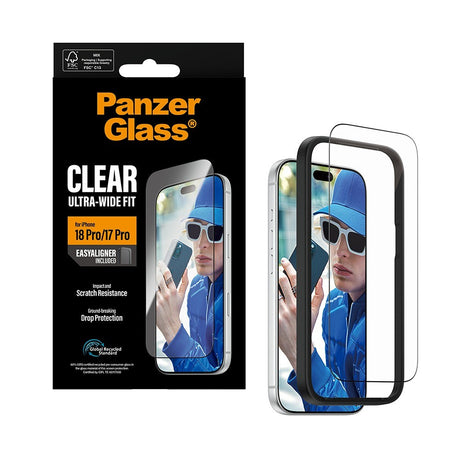 PanzerGlass iPhone 17 Pro/iPhone 18 Pro Näytönsuoja Ultra-Wide Fit EasyAligner