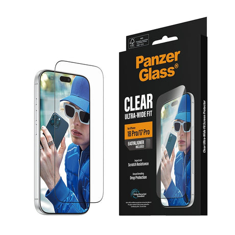 PanzerGlass iPhone 17 Pro/iPhone 18 Pro Näytönsuoja Ultra-Wide Fit EasyAligner