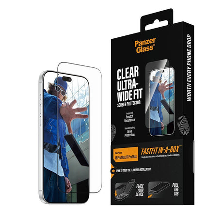 PanzerGlass iPhone 17 Pro Max/iPhone 18 Pro Max Näytönsuoja Ultra-Wide Fit Clear Fastfit