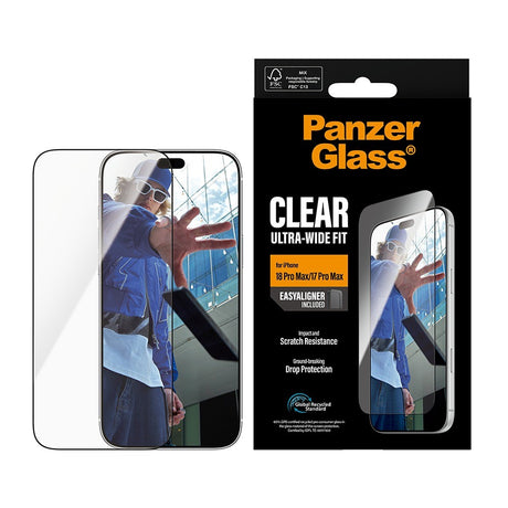 PanzerGlass iPhone 17 Pro Max/iPhone 18 Pro Max Näytönsuoja Ultra-Wide Fit EasyAligner