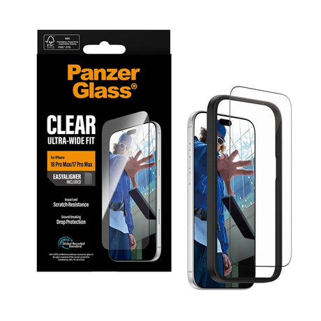 PanzerGlass iPhone 17 Pro Max/iPhone 18 Pro Max Näytönsuoja Ultra-Wide Fit EasyAligner