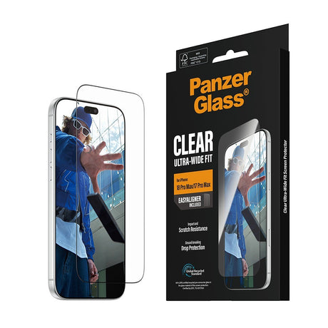 PanzerGlass iPhone 17 Pro Max/iPhone 18 Pro Max Näytönsuoja Ultra-Wide Fit EasyAligner