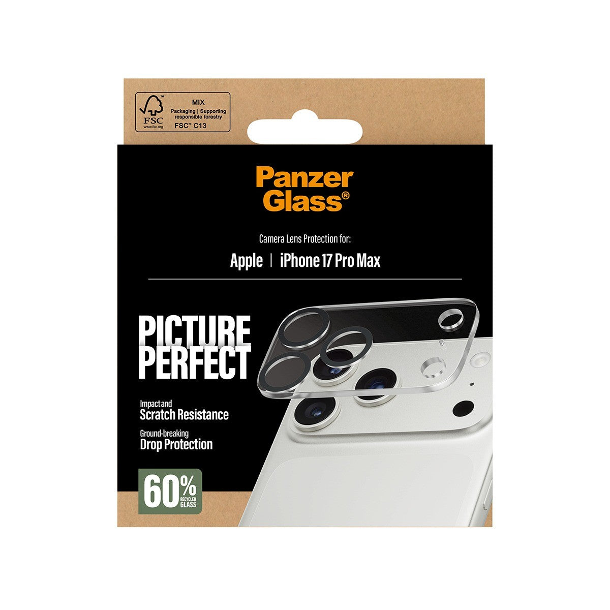 PanzerGlass iPhone 17 Pro Max Kameran linssinsuojus PicturePerfect