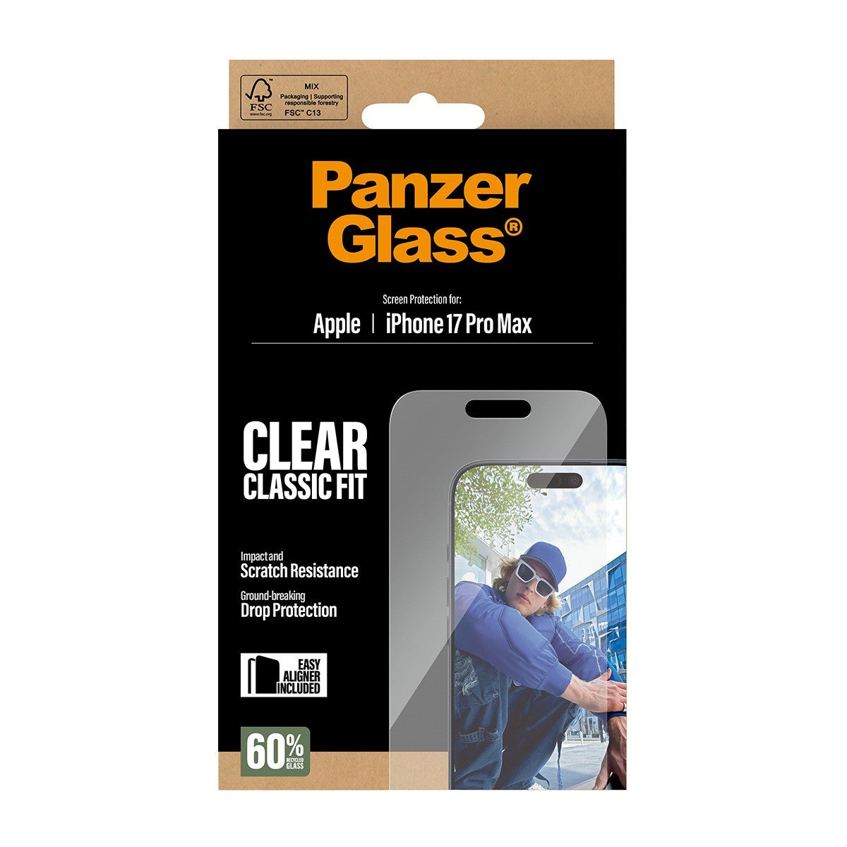 PanzerGlass iPhone 17 Pro Max Näytönsuoja Classic Fit EasyAligner