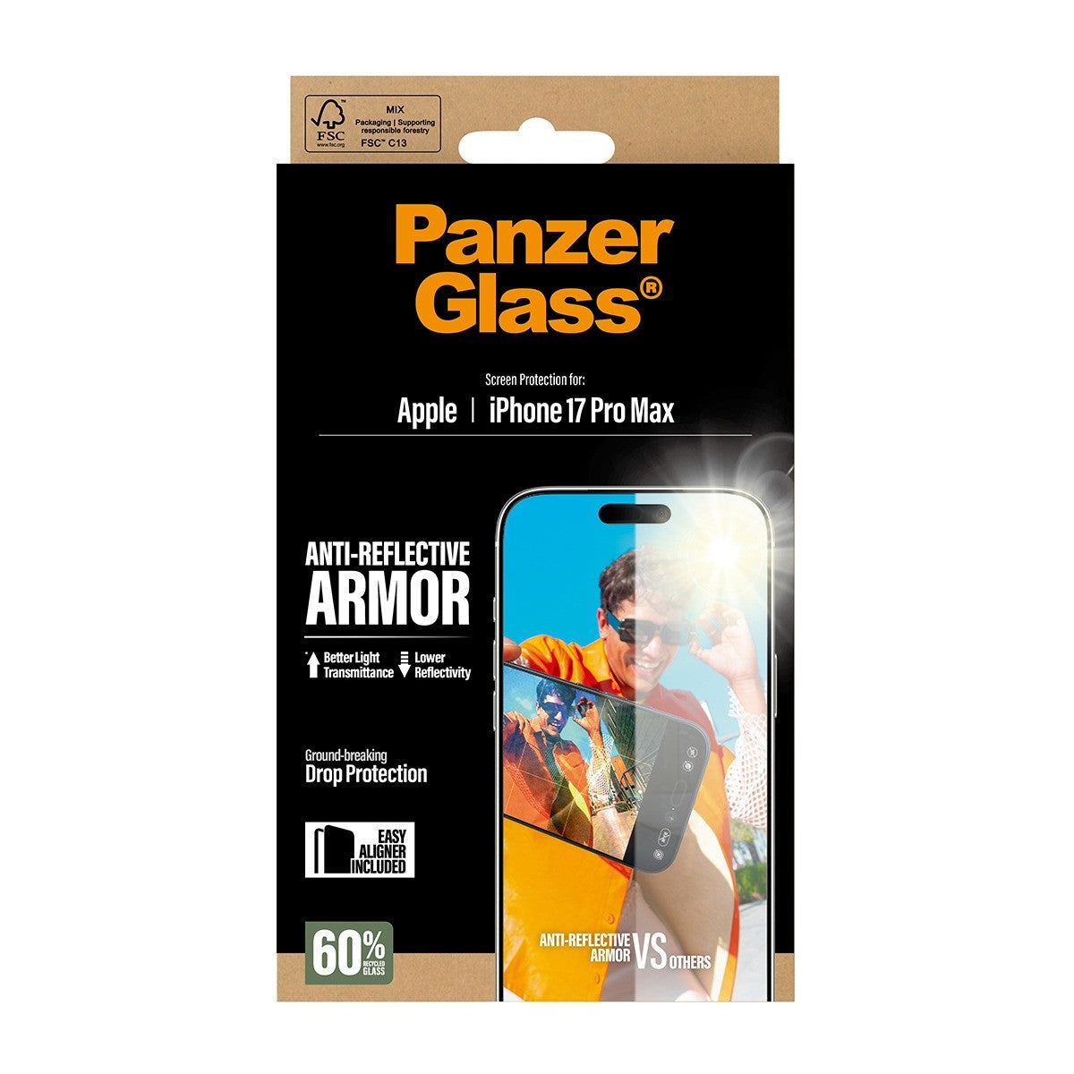 PanzerGlass iPhone 17 Pro Max Näytönsuoja Ultra-Wide Fit Anti-reflective EasyAligner