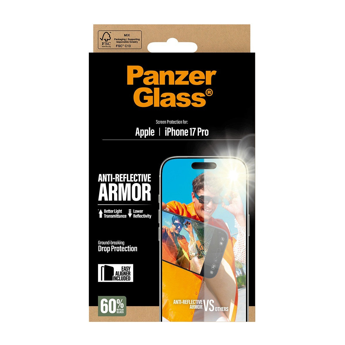 PanzerGlass iPhone 17 Pro Näytönsuoja Ultra-Wide Fit Anti-reflective EasyAligner