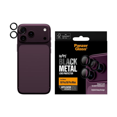 PanzerGlass iPhone 18 Pro/iPhone 18 Pro Max Kameran linssinsuojus Hoops Musta