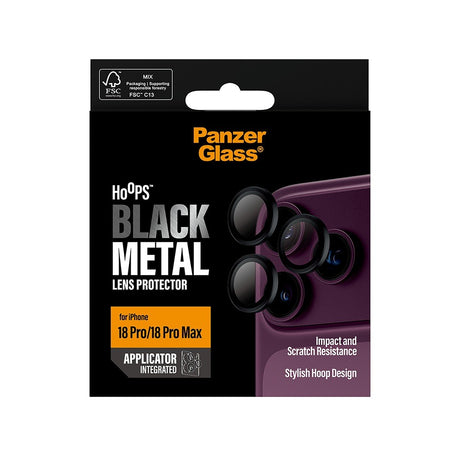 PanzerGlass iPhone 18 Pro/iPhone 18 Pro Max Kameran linssinsuojus Hoops Musta