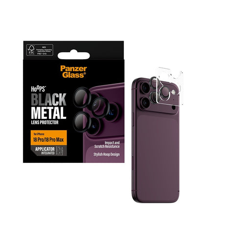 PanzerGlass iPhone 18 Pro/iPhone 18 Pro Max Kameran linssinsuojus Hoops Musta