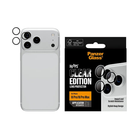 PanzerGlass iPhone 18 Pro/iPhone 18 Pro Max Kameran linssinsuojus Hoops Kirkas